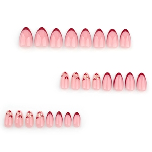 OEM nuevo 3D corto ovalado corazón Día de San Valentín francés prensa en el dedo uñas postizas cubierta completa Ins uñas artificiales <span class=keywords><strong>manicura</strong></span> - Product Image 5