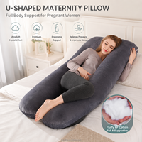 Oreiller de corps en velours doux en forme de U pour femmes enceintes, coussin de maternité ergonomique pour dormeurs latéraux, pour une meilleure qualité de sommeil