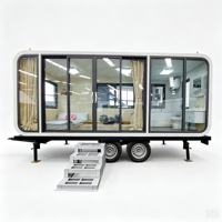 LEABON Maisonnette Modulaire Préfabriquée en Panneaux Composites d'Aluminium, Forme Pomme, Montée sur Remorque, Chambre Capsule Mobile