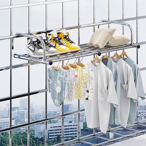 Tendedero de Ropa para Balcón, Doble Barra, Tipo Gancho Rectangular, Organizador de Ropa que Ahorra Espacio, Tendedero para Ventana - Product Image 4