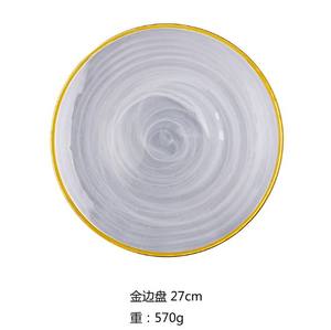 Assiette de service de nourriture de décoration en gros, ensemble d'assiette de chargeur de jante d'or - Product Image 4