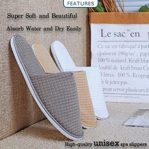 Pantuflas de Hotel de Algodón Suave, Blancas, Antideslizantes, Desechables, Cómodas para Uso en Interiores - Product Image 3