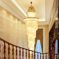Nouveau produit de décoration intérieure Villa escalier hôtel luxe moderne lustre en cristal lumière