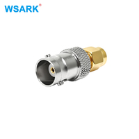 Adaptador Coaxial RF BNC Hembra a SMA Macho, 50 Ohmios, Latón Chapado en Oro, Alta Frecuencia, Precio de Fábrica al por Mayor