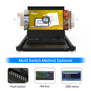 <span class=keywords><strong>KVM</strong></span> Montabile su Rack con Monitor LCD da 17.3", Switch <span class=keywords><strong>KVM</strong></span> HDMI LCD a 16 Porte 1920x1080@60Hz per Rack 1U 19", Supporta Menu OSD/Tasti Rapidi - Product Image 3