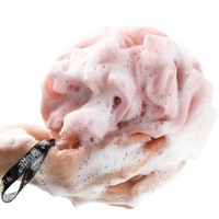 Fleur de bain bloquée par la couleur fleur de douche en maille douce naturelle 2 tons couleurs luffa éponge bain et corps fonctionne en gros