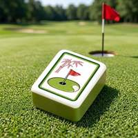 Tuiles de Mahjong Américaines de Luxe Personnalisées avec Logo, Thème Golf, en Acrylique Vert, pour le Divertissement en Extérieur et les Sports Saisonniers
