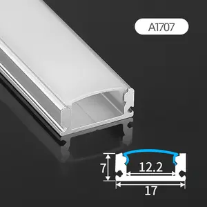 A1707 vendita diretta 17*7MM luce lineare led profili di estrusione di alluminio Led Strip Light profilo in alluminio canale con diffusore