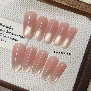 <span class=keywords><strong>Uñas</strong></span> <span class=keywords><strong>postizas</strong></span> de <span class=keywords><strong>gel</strong></span> suave de color sólido con efecto ojo de gato, cortas, en forma de almendra, <span class=keywords><strong>para</strong></span> manicura, puntas de <span class=keywords><strong>gel</strong></span> a presión - Product Image 2