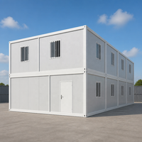Maison conteneur modulaire préfabriquée à deux étages, démontable et à assemblage rapide, pour bureau de chantier et gestion de projets