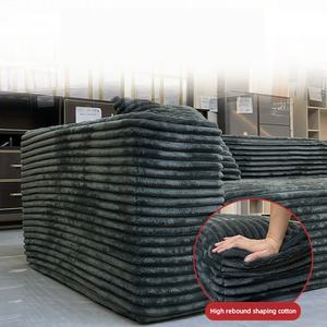 طقم أرائك قماشية حديثة على شكل حرف L أريكة بدون عظم قابلة للتمديد شنيل للشقة فيلا لغرفة المعيشة والفندق - Product Image 4