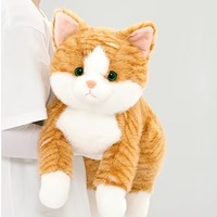 Mignon réaliste couché chat en peluche jouet pour enfants couette compagnon câlin dormir poupée cadeau d'anniversaire pour les filles chat