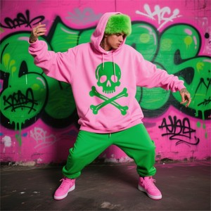 Sudaderas Personalizadas para Hombre, Holgadas, de Felpa, con Capucha, Logotipos de Calaveras y Huesos Cruzados, Diseño Sólido, 100% Algodón, Otoño, Ecológicas - Product Image 1