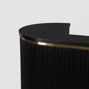 Mostrador de Recepción Curvo, Mostrador de Servicio para Peluquería, Mostrador de Caja Negro, Mostrador Especial para Tiendas de Belleza - Product Image 3