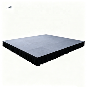 Scène intelligente en aluminium à prix d'usine, plateforme de scène portable avec jupes noires pour mariages, concerts et événements - Product Image 1