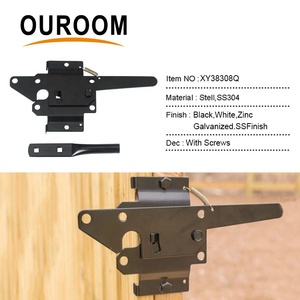 Loquet de portail <span class=keywords><strong>autobloquant</strong></span> robuste pour clôture en bois, montage sur poteau, verrouillage automatique de portail, loquet de porte à gravité, quincaillerie - Product Image 2