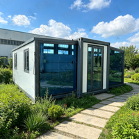 Maison conteneur extensible étanche en verre trempé FLKT, garantie 2 ans, directement de l'usine, villa miniature préfabriquée moderne et luxueuse