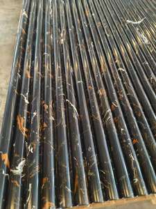 Dalle <span class=keywords><strong>de</strong></span> marbre artificiel Portoro en <span class=keywords><strong>quartz</strong></span> noir <span class=keywords><strong>de</strong></span> luxe, vente en gros d'usine, pour comptoir et dessus <span class=keywords><strong>de</strong></span> lavabo 2700x1800 mm - Product Image 5