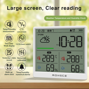 RONGCEデジタル最新湿度計温度湿度計高精度LCDタッチコントロールポータブルABSバッテリー式ホーム - Product Image 2