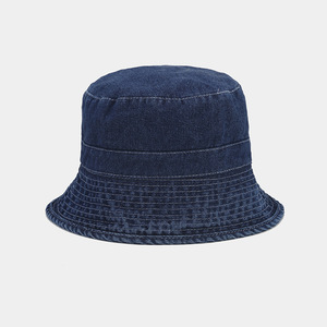 Japanese Style Plain Denim Bucket <b>Hat</b> for <b>Women</b> 3D Embroidery Trendy Casual and Fashionable <b>Sun</b> <b>Hat</b> Versatile - Product Image 2