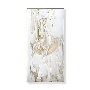 Op Maat Gemaakte Handgeschilderde Moderne Paarden Olieverfschilderij Voor Woonkamer Slaapkamer Hotel Restaurant Muur Decor