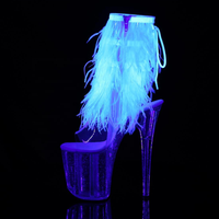 20 cm dos dentelle plume tempérament super hauts talons pôle danse bottes bout ouvert cool bottes cheville club sexy chaussures pour femmes