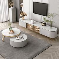 Tables basses nordiques en marbre, nouvelles tables d'appoint de luxe modernes en métal doré pour salon