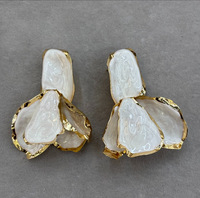 Perhiasan Fashion OEM/ODM Anting Enamel Daun Vintage Grosir Anting Gantung Berlapis Emas Putih Hijau Zamrud