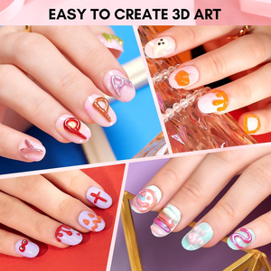 Diseñador <span class=keywords><strong>de</strong></span> lujo 5D Jelly Macaron en relieve Candy Gel LED <span class=keywords><strong>de</strong></span> larga duración 3D esculpido DIY moldeado <span class=keywords><strong>de</strong></span> uñas estilo francés artístico - Product Image 4
