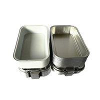 ATW Aluminum Foil Airline Food Packing Container With Foil Lids Aluminium Foil Airplane Lunch Boxes for Rice Take-away Tray