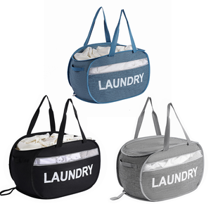 Cesta De Lavanderia Dobrável Personalizada com Alças Duplas Mash Cesta De Lavanderia Dobrável Cestas De Armazenamento Caixa Pop up Cabaz De Lavanderia - Product Image 1