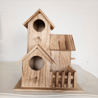 Cage à oiseaux en bois naturel faite à la main, cage de reproduction pour perroquets, nichoir pour petits animaux, mangeoire à oiseaux
