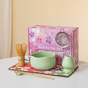 Set de Matcha con Tazón de Cerámica de Boca Ancha, Batidor de Bambú, Cuchara y Tamiz, Ecológico, Premium, para Cafetería, Venta en Línea y al por Mayor - Product Image 2