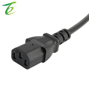 Ürün kuyruk güç kablosu ile avrupa stdard üç çekirdekli avrupa fiş tel dirsek iki fiş siyah saf bakır güç kablosu - Product Image 2