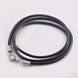 가죽 목걸이 끈과 클라스프, 남녀용 스테인리스 스틸 클라스프가 있는 꼬임 로프 목걸이 - Product Image 1