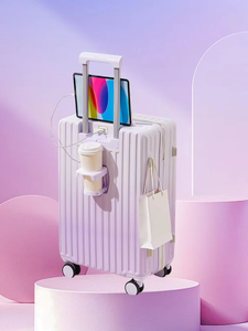 <strong>Rainbow</strong> Gradient Luggage <strong>Suitcase</strong> 20-28inch ABS PC with USB Charging Port 360&deg;Spinner Wheels Trolley Bag Case - Product Image 3