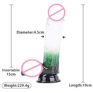 Hochwertiger Großhandel Soft Gradient Color Crystal TPR Wasserdichter Dildo Realistische und sinnliche männliche Erfahrung - Product Image 6