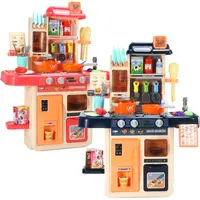 Titok conjunto de cozinha para crianças, novo, moda 42 peças, itens domésticos de plástico, brinquedo de fingir, feliz, cozinha, brinquedos