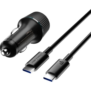 Chargeur de voiture OEM personnalisé en usine, compatibilité universelle, 52,5W QC22,5W+PD30W, avec câble de charge Type-C vers C de 3,3 pieds - Product Image 1