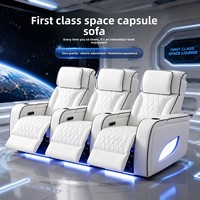 Canapé électrique moderne minimaliste en cuir véritable, luxe léger, avec charge sans fil et contrôle intelligent, style cabine, pour salons domestiques