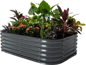 New 17\" Tall Metal <b>Raised</b> Garden Bed Home Outdoor Beds Kit with <b>Planter</b> Box for Vegetables - Product Image 5