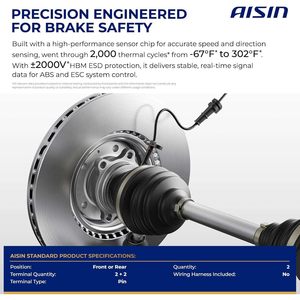 Sensor de Velocidad de Rueda ABS Aisin BST-00724 para Toyota Prius Echo 2001 2003, Repuesto Delantero/Trasero - Product Image 4