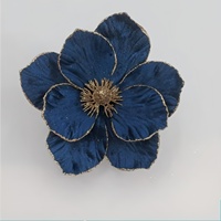Fleurs de magnolia de Noël de 22 cm, fleurs artificielles de poinsettia scintillantes avec tiges pour arbre de Noël, couronne, fête de mariage, bricolage