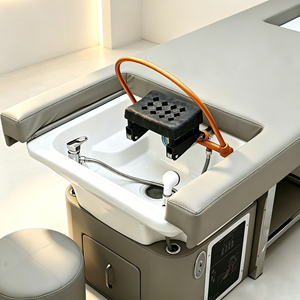 Lit de lavage de cheveux et de pédicure avec circulation d'eau, lit de massage pour spa des pieds, mobilier de salon de thérapie capillaire avec armoire de rangement - Product Image 6