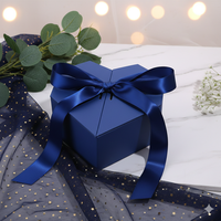 ZNZB005 Boîte Cadeau Cœur de Luxe Personnalisée avec Gaufrage, Ruban, pour Chocolats, Fleurs, Cosmétiques, Rigide et Biodégradable
