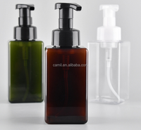 Haute qualité Petg carré distributeur de savon liquide moussant visage lavage bouteille nettoyant clair mousseur pompe 450ml vide mousse pompe bouteilles
