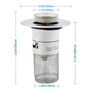 Tapón de lavabo <span class=keywords><strong>Universal</strong></span> de diseño moderno Tapón de fregadero de drenaje Pop de acero inoxidable con colector de pelo antibloqueo - Product Image 6
