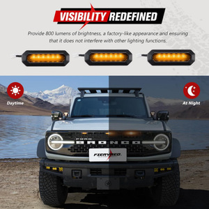 Luz LED para Parrilla de Ford Bronco, 3 Piezas, 12V, 3000Lm, Luz de Advertencia Amarilla para Modelos 2021-2024 de 2/4 Puertas, Mejora de Retrofit - Product Image 4