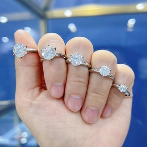 Tianyu 18K chapado en oro joyería fina fabricante al por mayor S925 mujeres 925 anillo de compromiso de moissanita de plata esterlina para mujeres - Product Image 1