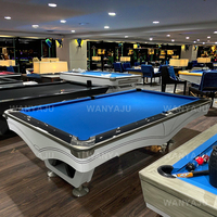 Vente directe d'usine, nouvelle conception de table de billard américaine Frances à 9 boules, en bois de chêne massif, table de billard moderne pour club et bar